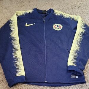 Nike Navy and Yellow Zip-Up Jacket